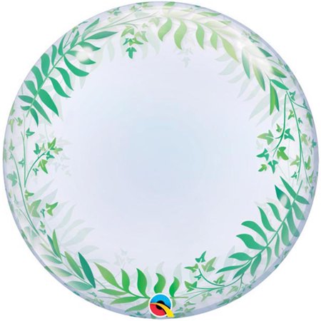 24 inch Deco Bubble - Elegant Greenery Qualatex Bubble Balloon - Party Supplies Decorations