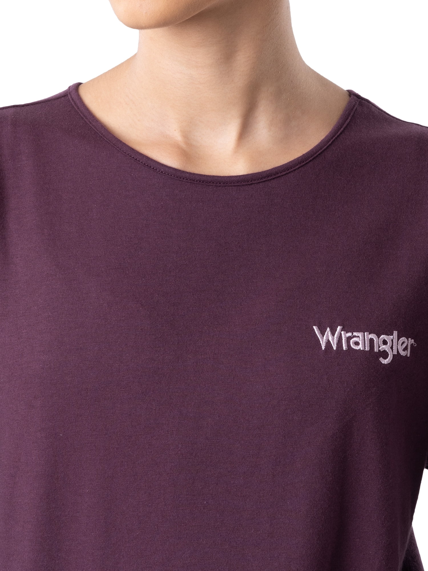 Wrangler Women's & Women's Plus Long Sleeve Top and Flannel Pajama Bottom, 2-Piece Set