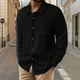 thumbnail image 1 of Seeotter Mens Long Sleeve Shirts Casual Button Shirts Raglan Golf T Shirt, 1 of 7