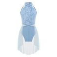 thumbnail image 3 of Alvivi Kids Girls Lyrical Dance Dress Sleeveless Lace Floral Irregular Hem Skirt Leotard, 3 of 7