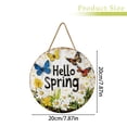 thumbnail image 3 of Spring Welcome Sign (20Cm), " Spring" Butterfly & Round Wall Sign 7.87/11.81In Rustic Spring Decor Plaque for Home Door Window Indoor/Outdoor Decoration &, 3 of 5
