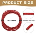thumbnail image 2 of Uxcell 3.3 Yards Bolo Tie Cord 3mm Diameter Round Braided Leather Strip 3 Meters Long for Bracelet Necklace Beading, Dark Red, 2 of 7