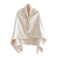 thumbnail image 3 of Umfun Women's Ribbed Knit Cape Wrap Snap Button Shawl Outerwear Short Winter Cover Up for Casual Daily Wear, 3 of 8