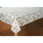 Camilla Branches Twigs Leaves Browns Gold White Textured Fabric Benson Mills (52 x 70 Rectangle)