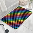thumbnail image 3 of Colorful Rainbow Checkered Flannel Non Slip Door Rugs,Washable Door Mats Indoor,Decorative Door Mats,Dirt-Resistant and Absorbent Doormat for Entrance,Bedroom,Kitchen,Bathroom,23.5"x16", 3 of 5