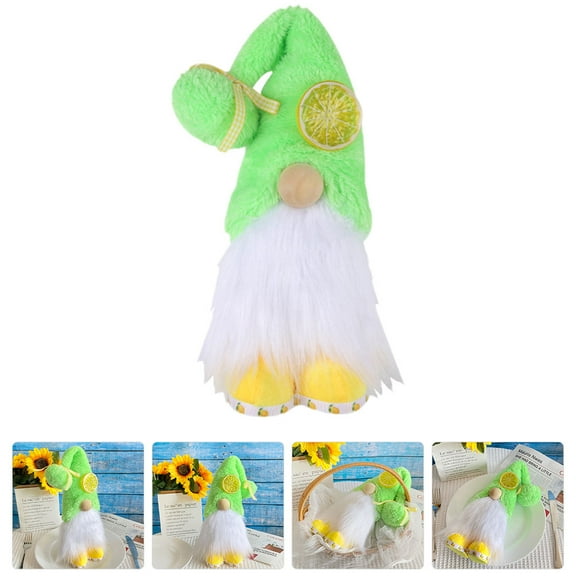 ADDHAT Shelf Ornament Lemon Gnome Elf Doll Plush 1Pcs 11.4X5.1X3.9In
