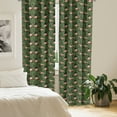 thumbnail image 2 of Ambesonne Flamingo Curtains, Exotic Bird and Monstera, Pair of 28"x95", Charcoal Grey Dark Salmon, 2 of 5
