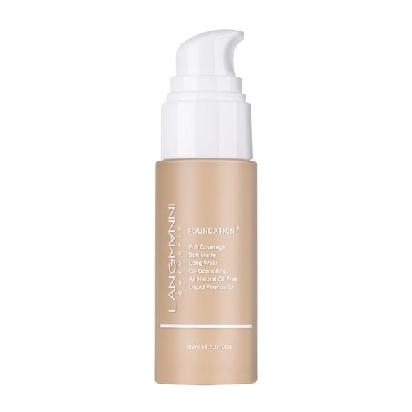 RKSTN Foundation Langmanni/Longmani Press Liquid Foundation Matte Oil Mask Liquid Foundation European And American Makeup,30ml Lightweight & Medium Coverage Foundation