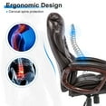 thumbnail image 3 of Snugway Executive Office Chair，High Back Ergonomic Lumbar Support, PU Leather, Brown, 3 of 9
