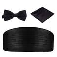 thumbnail image 1 of Bangcool Noeud Papillon pour Homme Mode Couleur Unie Noeud Papillon Formel avec Pochette Carrée et Anneau d'Été, 1 of 8