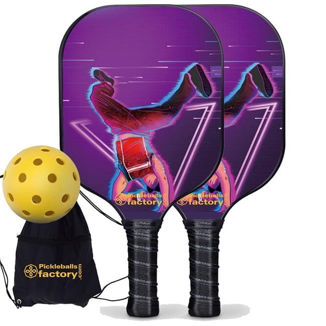 Pickleball Factory PB00025-1-G Best Pickleball Set - Hip-Hop Artists Pickleball Rackets, Pickleball Court Set, Glassfiber Graphite