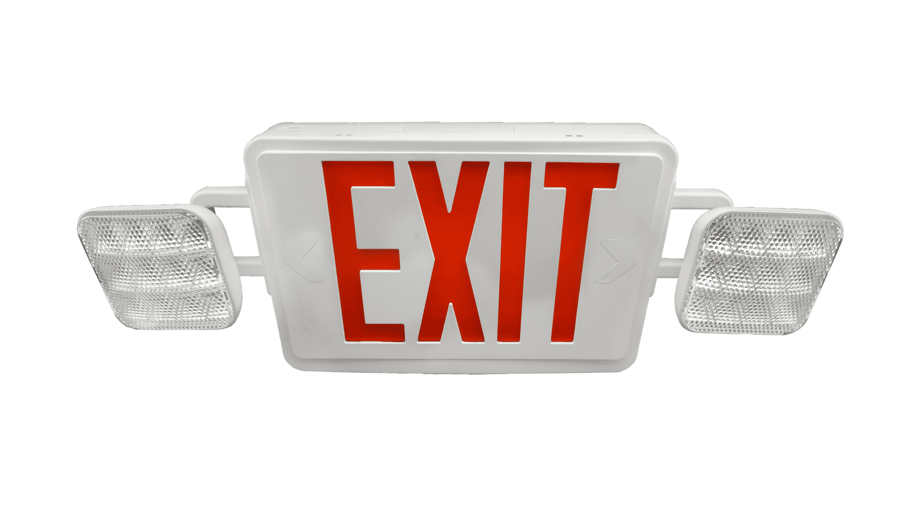 Dual LED Exit Sign & Emergency Light-RED+Green Compact Combo UL COMBORJR2 Lamp 