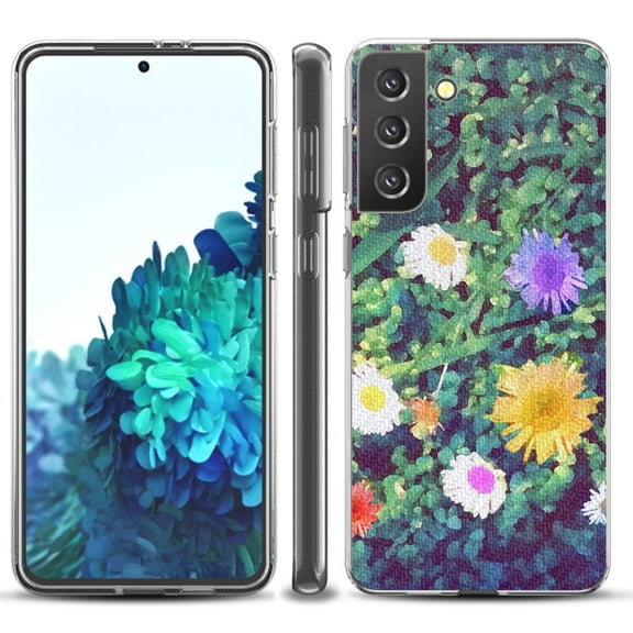 Slim-Fit TPU Protective Phone Case compatible with Samsung Galaxy S21  5G / S21 PLUS 5G, by OneToughShield ® - Daisy Paint