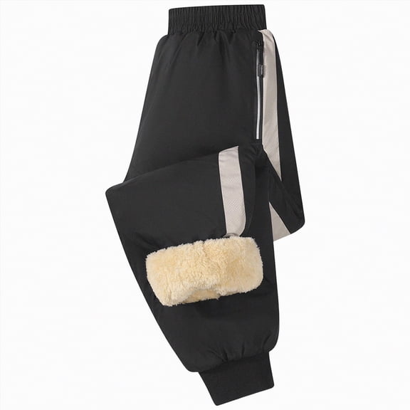 CAICJ98 Kids Winter Pants Waterproof Fleece Lined Snow and Rain Pants for Boys Girls (Black,11-12 Years)