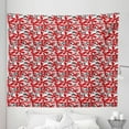 thumbnail image 1 of Feminine Tapestry, Doodle Art Style Abstract Flowers with Red Petals and Black Leaves, Fabric Wall Hanging Decor for Bedroom Living Room Dorm, 5 Sizes, Scarlet White Black, by Ambesonne, 1 of 1