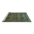 thumbnail image 2 of Ahgly Company Machine Washable Indoor Round Persian Turquoise Blue Traditional Area Rugs, 4' Round, 2 of 4