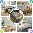 thumbnail image 4 of Colorful Rainbow Tie Dye Spiral Pattern Rectangle Tablecloth 60"x102",Waterproof Polyester Rectangle Table Cloth, Wipeable Spillproof Polyester Tablecloth for Dining, Camping, Indoor and Outdoor, 4 of 4