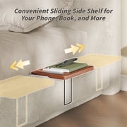 Vanress King Cloud Bed Frame with Headboard and Sliding Side Trays, Upholstered Platform Bed Frame with Floating Base, 8'' Cloud Upholstered Sponge Cushion, No Box Spring Needed, Off-White