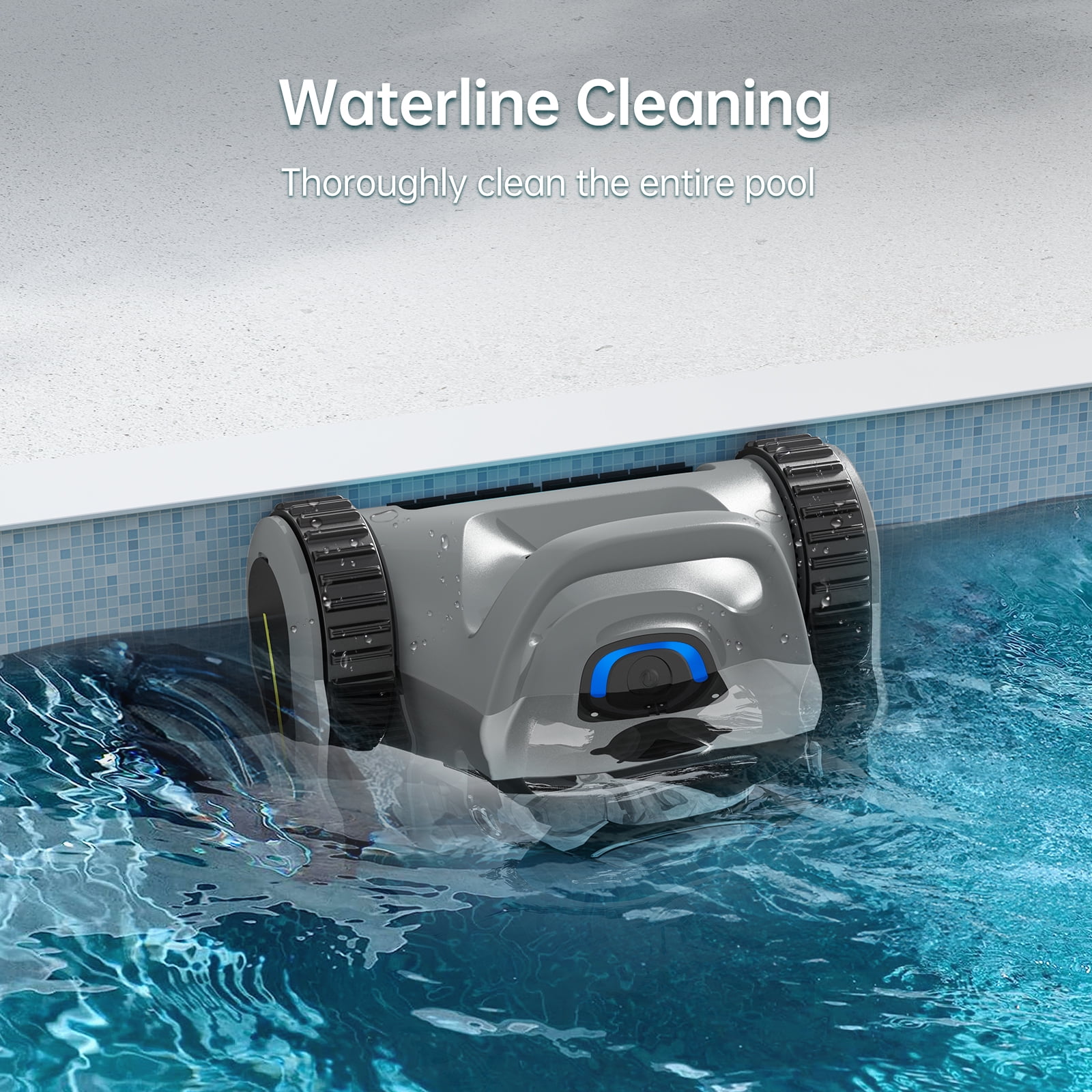 Cordless Robotic Pool Cleaner with 180W Powerful Suction, Smart Navigation for Inground & Above Ground Pools