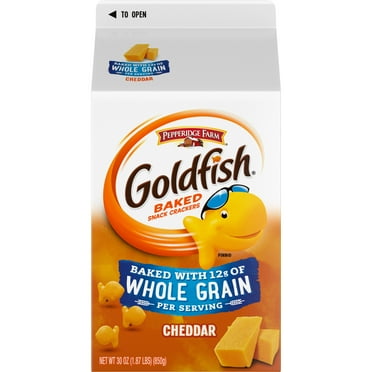 Pepperidge Farm Goldfish Cheddar Crackers, Baked with Whole Grain, 30 oz. Carton