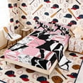 thumbnail image 2 of Erosebridal Pink Black Baseball Queen Sheet Sets, Cute Sport Bed Set for Girls and Boys, 4pcs, 1 Flat Sheet, 1 Fitted Sheet and 2 Pillowcases, 2 of 6