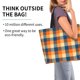 thumbnail image 2 of Disketp Warm Orange Plaid Bolsa Tote Estampada para Mujer, Bolso de Hombro y de Mano para Compras y Viajes, 2 of 8