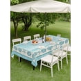 thumbnail image 3 of Outdoor Tablecloth with Umbrella Hole & Zipper, Teal Beach Coastal Rectangle Tablecloth 60x102 Inch, Summer Nautical Starfish Shell Coral Vintage Patio Table Cover Waterproof Table Cloth for Picnic, 3 of 7