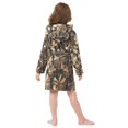 thumbnail image 7 of FORMRS Niños Bathrobe Unisex Hooded Robe Soft Plush Pajamas Sleepwear, Size 4-6T, Metallic Flower, 7 of 7