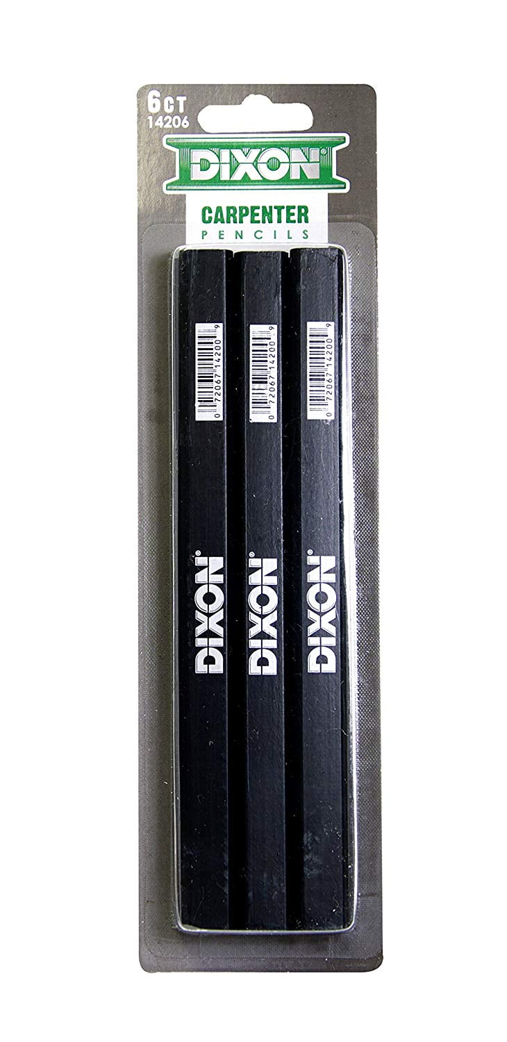 Dixon Carpenter Pencils Medium Black and Silver 6 Count 14206