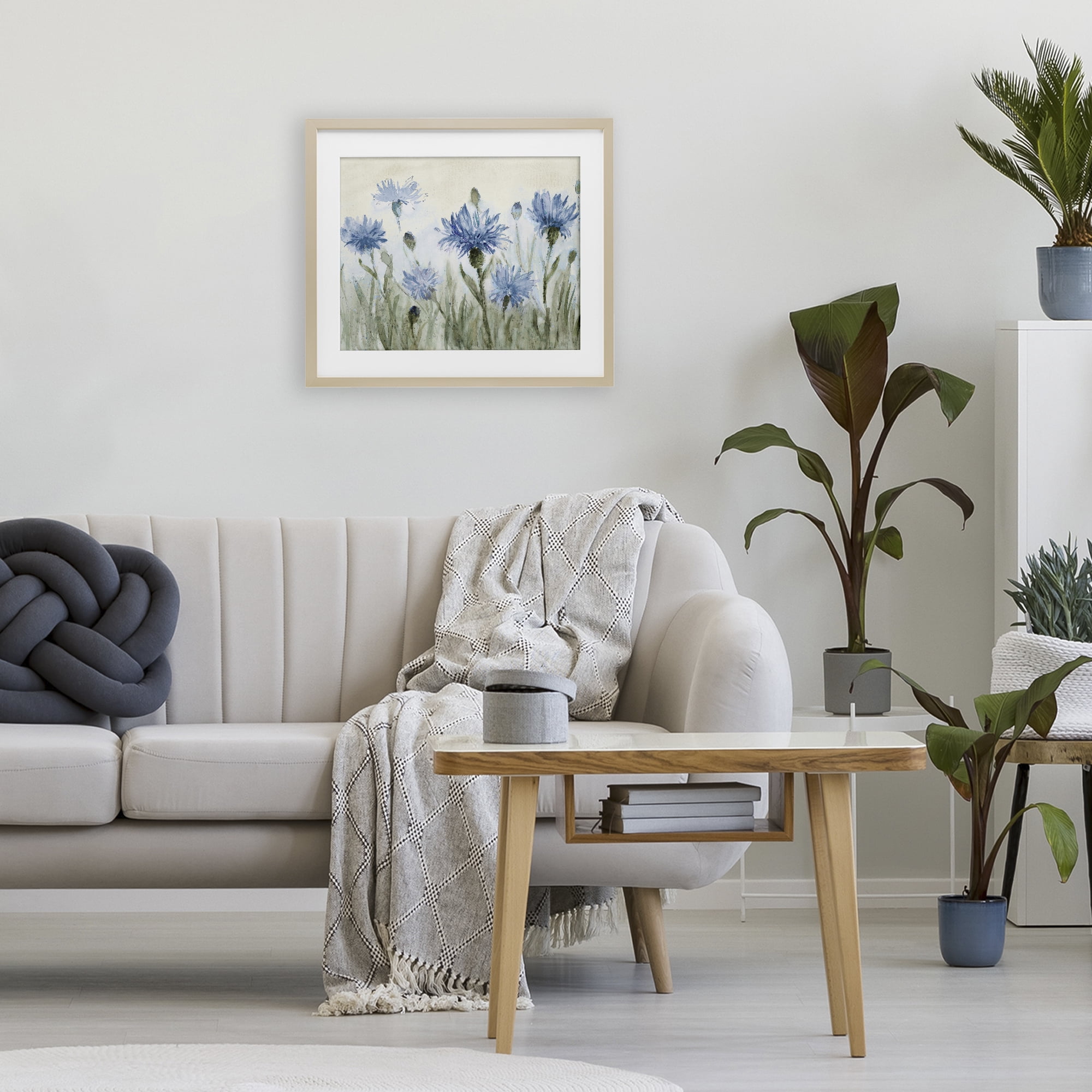 Stupell Industries Blue Cornflowers Meadow Birch Framed Print Under Glass, design by Lanie Loreth