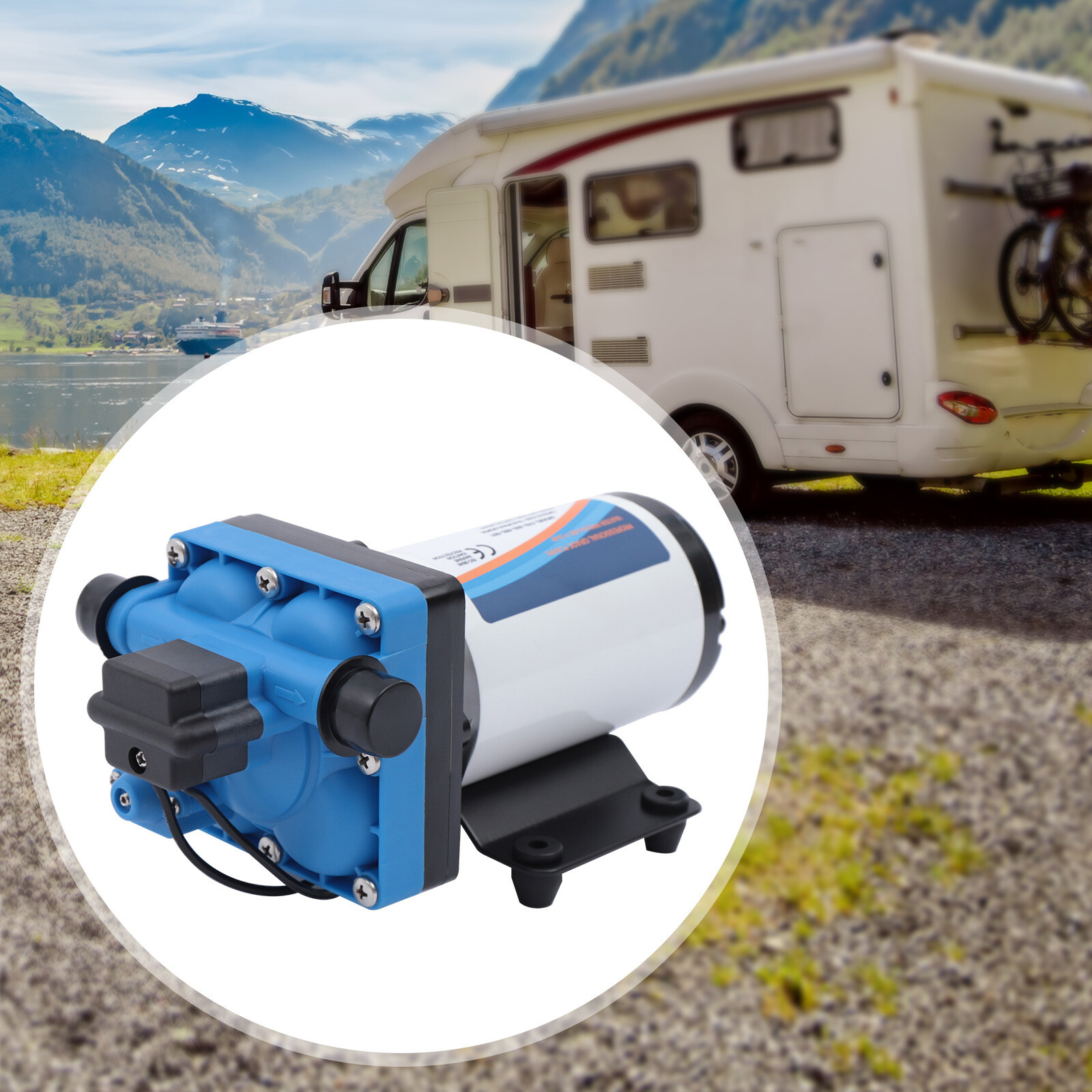 ToppiJoy 5 GPM 275W Adjustable Pressure Diaphragm Pump DC Self-priming RV Water Pump Auto Switch