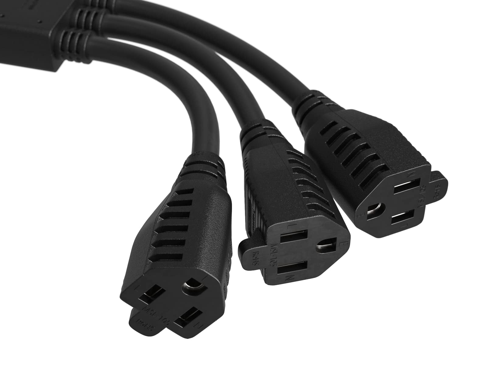 Cable Leader 36in 1 NEMA 5-15P to 3 NEMA 5-15R Power Extension Cord Splitter Cable 14 AWG
