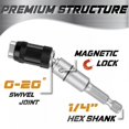thumbnail image 4 of Labymos Spot MagneticPivotDrillBit Holder quick conversion chuck retractable magnetic connecting rod black, 4 of 5