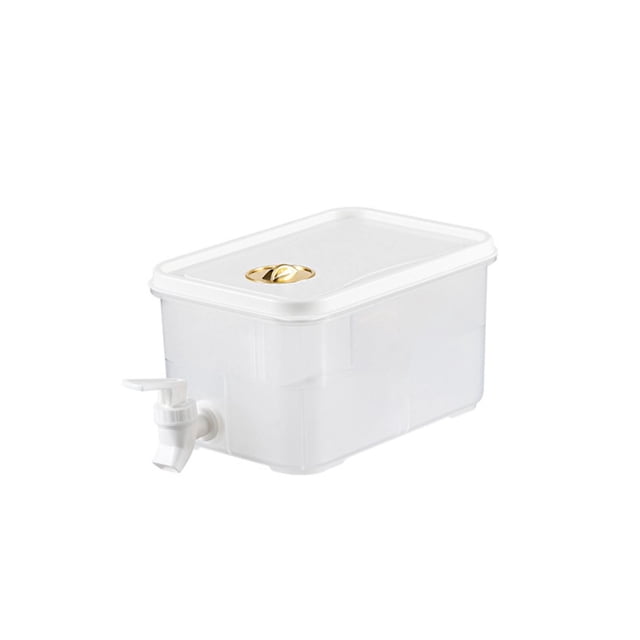 MOPOOR Plastic Drink Dispenser, Beverage Dispenser Cold Drink Container for Iced Tea, Lemonade, Fridge, Bar, Party, Lock Lid with Faucet and Lid Beverage Bucket for Household