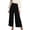 yue866-Black, variant on Flowy Pants for Women Dressy Asymmetric Wrap Front Linen Pants High Waisted Wide Leg Button Front Palazzo Trousers Coffee M