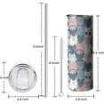 thumbnail image 2 of Cute Cat Tumbler with Handle and Straw, 20oz Stainless Steel Insulated Cup with Lid and Straw, Travel Mug Water Bottle, Gifts for Women, 2 of 5
