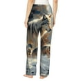 thumbnail image 2 of Bixox Women's Wolf Family Winter Wonderland Patterned Pajama Pants Loungewear, 2 of 5