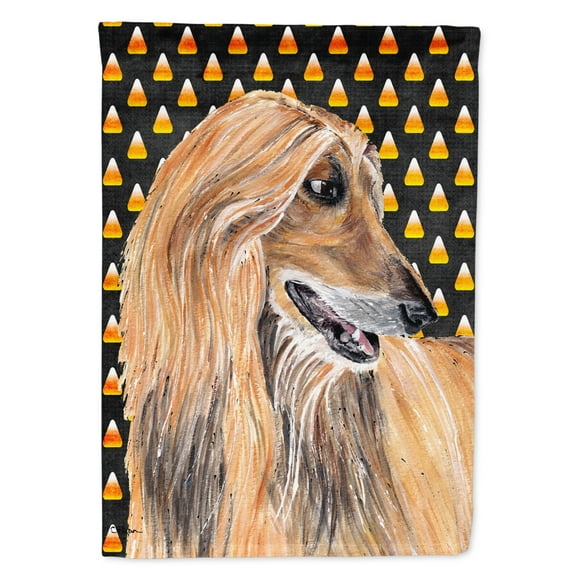 Afghan Hound Candy Corn Halloween Garden Flag