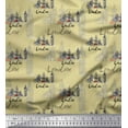 thumbnail image 1 of Soimoi Beige Cotton Duck Fabric London Theme Architectural Print Sewing Fabric Yard 42 Inch Wide, 1 of 3