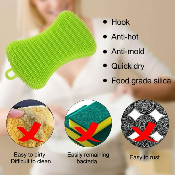 Éponge à vaisselle en silicone - Lave - vaisselle - Éponge - Antibacterieel  - Brosse à