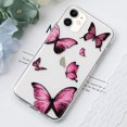 thumbnail image 4 of 2 Pack Girly Case for iPhone 11 Pro Max Case Cute Butterfly Pattern Design Crystal Clear Girls Women Soft TPU Rubber Shockproof Anti-Scratch Protective Cover for iPhone 11 Pro Max-Blue&Pink, 4 of 7