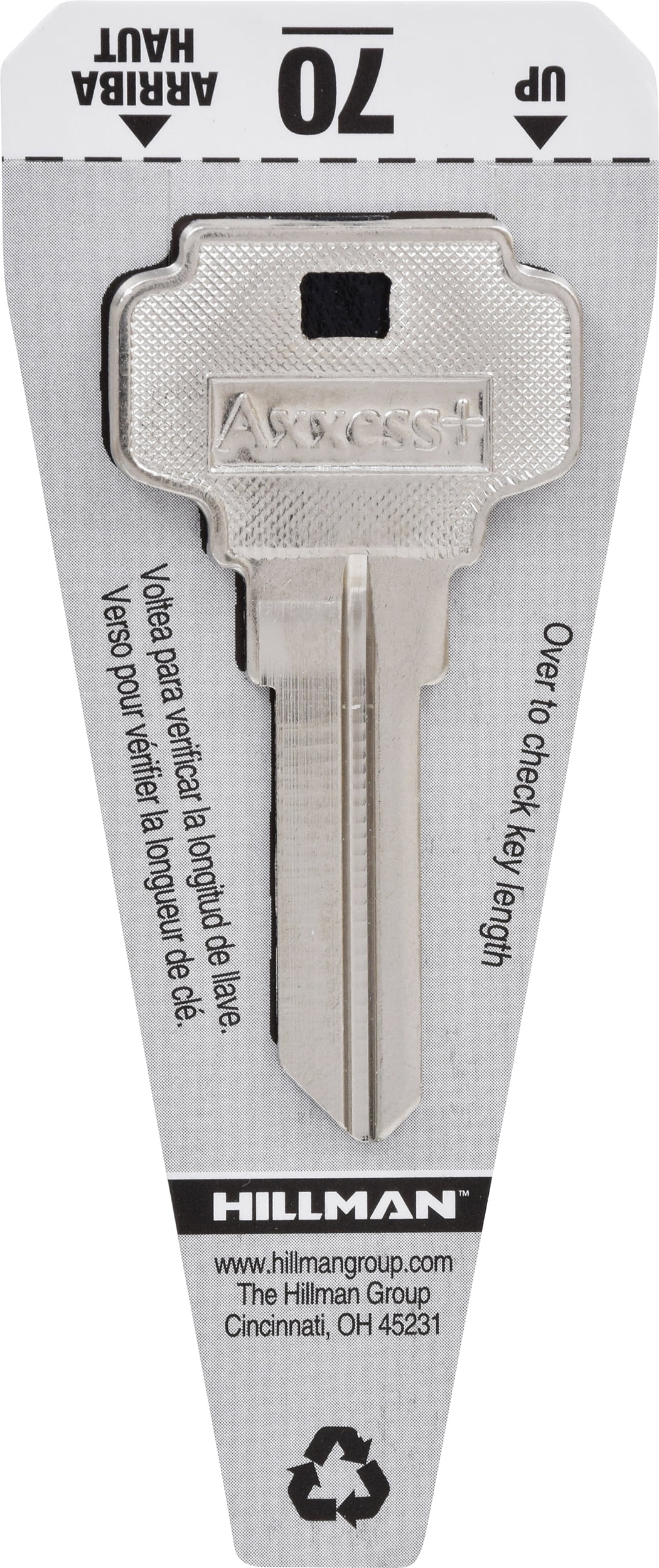 Hillman 88207 Dexter Key, 70, Brass, Silver Finish