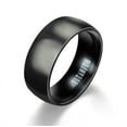 thumbnail image 2 of Mens Titanium Wedding Band 8mm Matte Black Ring Classic Round Engagement Jewelry Decoration for Male Wedding Band Ring, 2 of 7