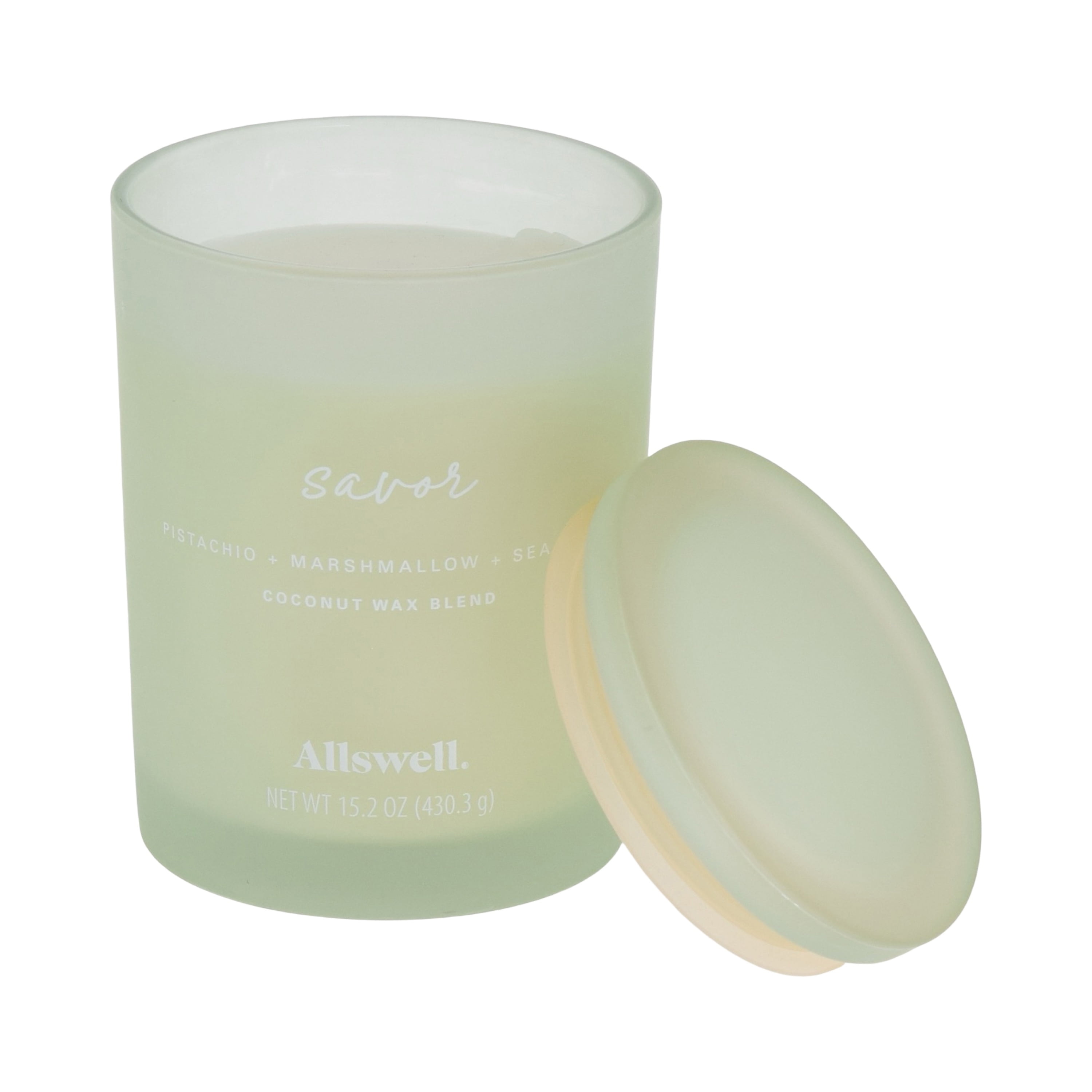 Allswell Savor 15.2oz Scented 2-Wick Spa Candle with Pistachio