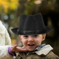 thumbnail image 2 of Niños Fedora Hats Gentleman Kids Dancing Performance Cap Hat para Head Girth de 56-58cm (Negro), 2 of 5