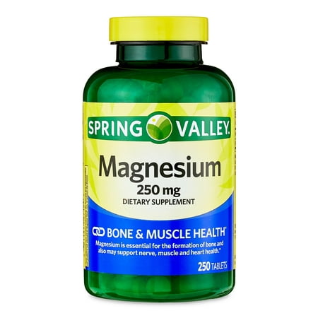 Spring Valley Magnesium Bone & Muscle Health Dietary Supplement Tablets  250 mg  250 Count
