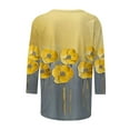 thumbnail image 3 of Cilsoka 3/4 Sleeve T Shirts for Women Shirts for Women Plus Size Sexy Flowy Tops for Women Dressy Graphic Tees for Women Trendy Cropped Long Sleeve Shirts for Women Plus Size Cotton My Orders, 3 of 4