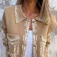 thumbnail image 6 of Autumn Spring Coat Flap Pocket Turn-down Collar Long Sleeves Single-breasted Vintage Daily Wear Outdoor Outerwear Casual Jacket, 6 of 7