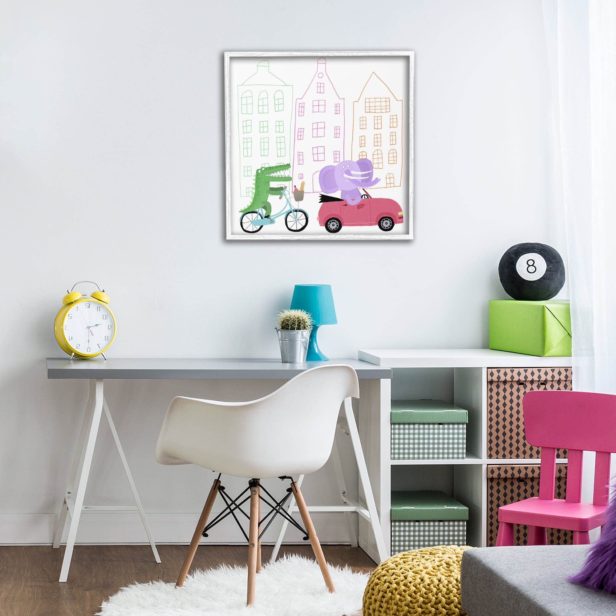 Stupell Industries Amsterdam Buildings & Animals White Framed Giclee Art, design by Carla Daly