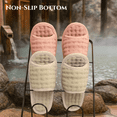 thumbnail image 3 of Soft Non Slip Washable 100% Cotton Waffle Weave Slippers, Embroidery, Indoor, Comfy, Made in Korea ( IVORY ), 3 of 11
